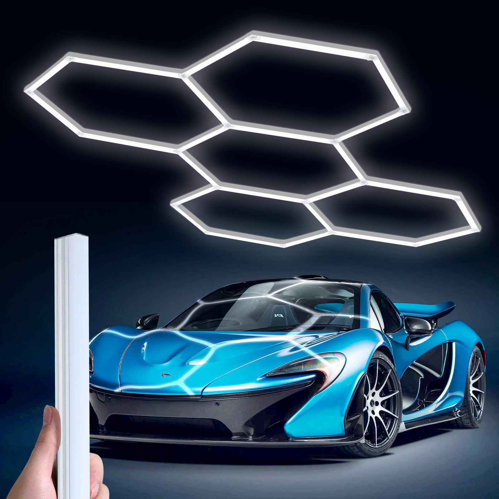 YOSHINE Hexagon LED Garage Lights: 192W 23040LM Super Bright